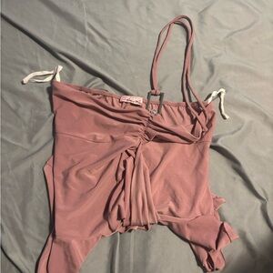 Mauve Pink Ruched Tank Top